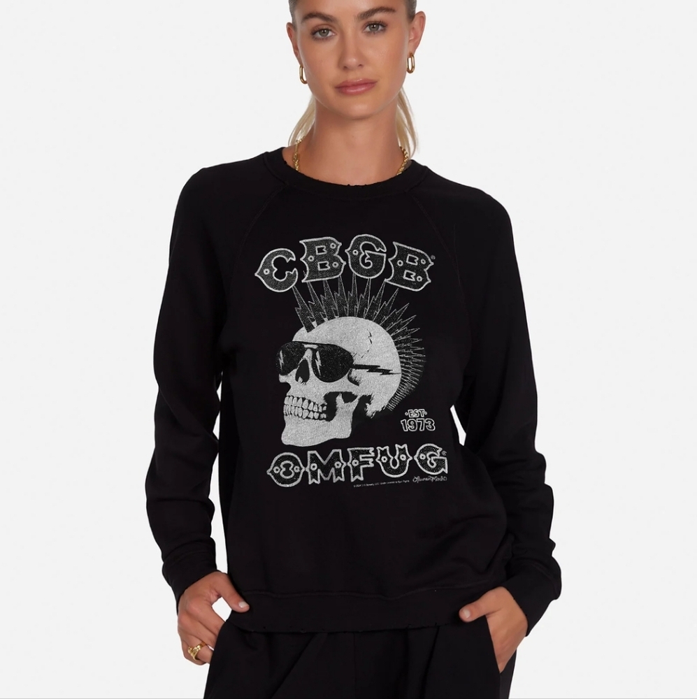 NWOT Lauren Moshi Crystal Anela CBGB sweatshirt - Picture 3 of 15